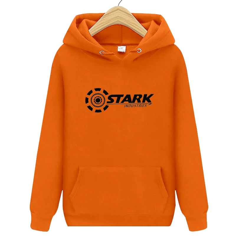 Новые Брендовые мужские толстовки STARK INDUSTRIES, зимние модные толстовки Kpop для мужчин и женщин, повседневные свободные толстовки Harajuku - Цвет: HW0173Orange2