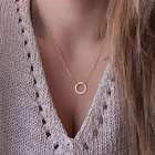 2018 модное повседневное индивидуальное круглое ожерелье золотого цвета, высокое качество, простое колье-ошейник ожерелья, женские Украшения