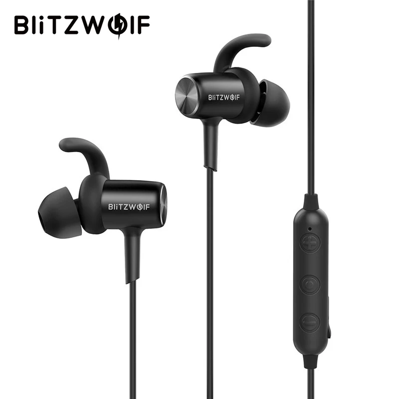 Blitzwolf Спортивные bluetooth наушники с микрофоном наушники-вкладыши IPX4 водонепроницаемые магнитные адсорбционные беспроводные наушники для телефона