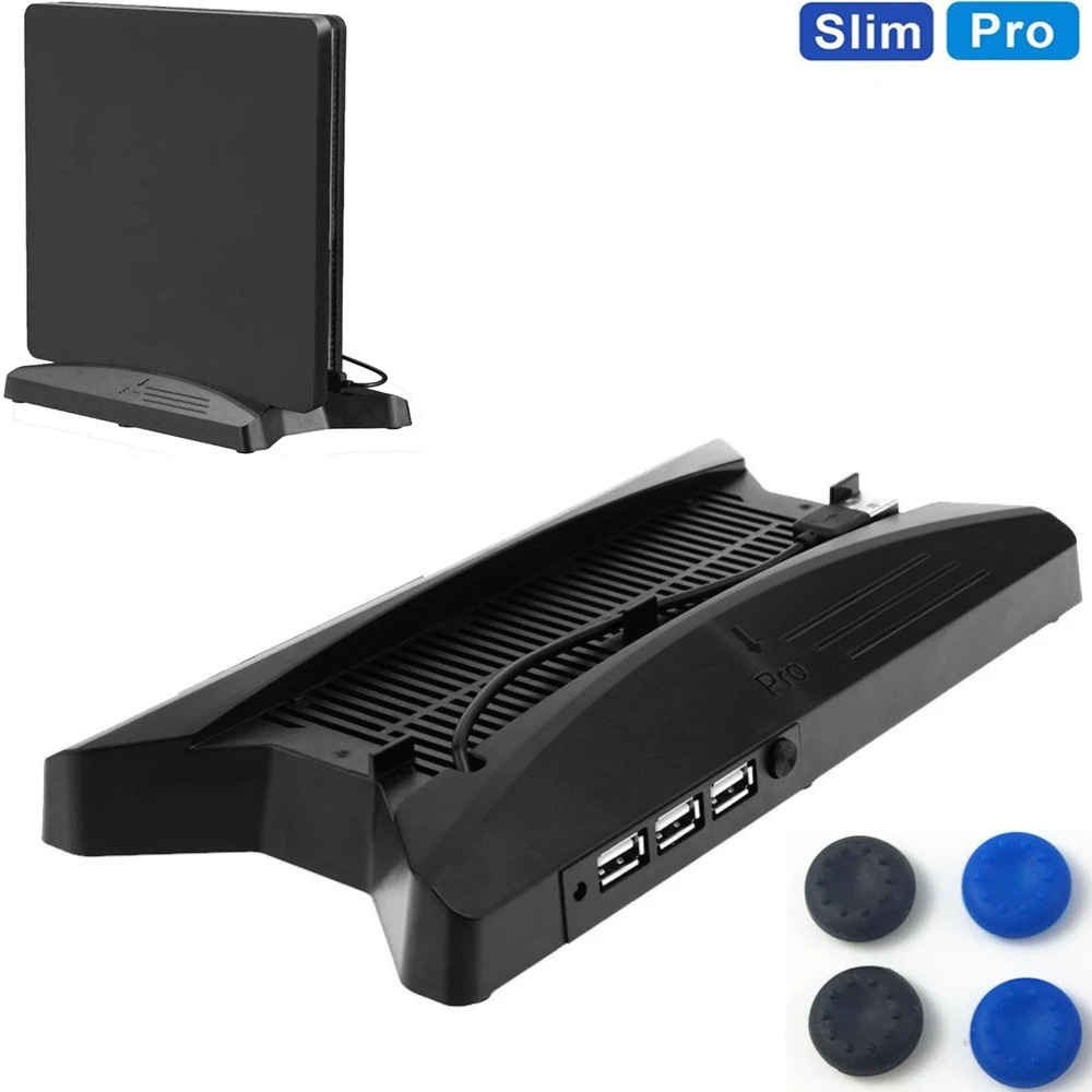 ТОНКАЯ вертикальная подставка для PS4 Pro Охлаждающие вентиляторы кулер USB-хаб