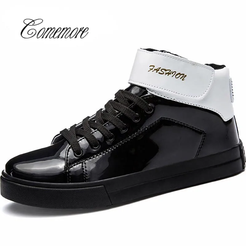 Comecore PU кожаная спортивная обувь мужские кроссовки Мужская Беговая высокие Sepatu Pria