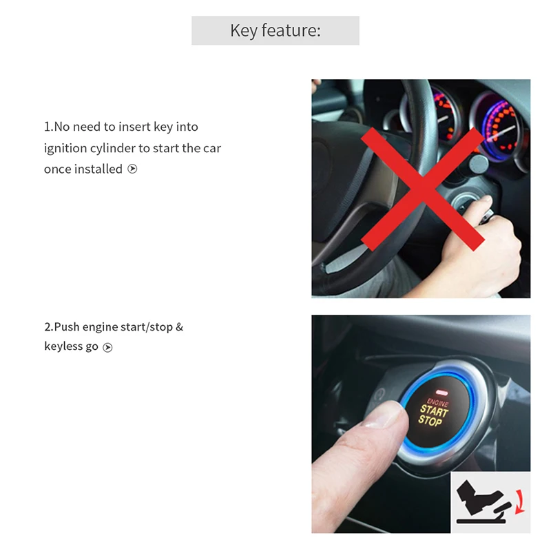 EASYGUARD RFID Автомобильная сигнализация с кнопочным пуском и транспондером