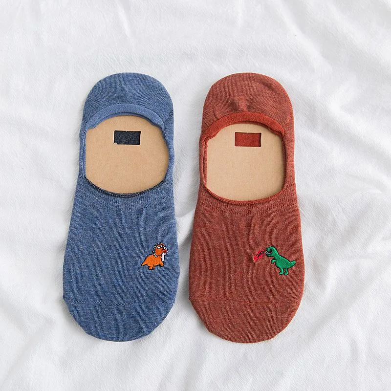 Dark blue rust red 2 пары хлопковых новых повседневных японских носков с закрытым носком, невидимые короткие носки, носки-башмачки, короткие носки, летние - Цвет: Dark blue rust red