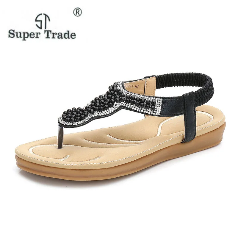 Бесплатная доставка 2018 летние богемные Для женщин жемчугом сандалии Одежда