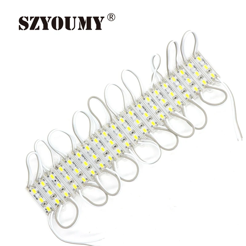 SZYOUMY 5630 SMD СВЕТОДИОДНЫЙ модуль 3 светодиода DC12V водонепроницаемый светодиодный
