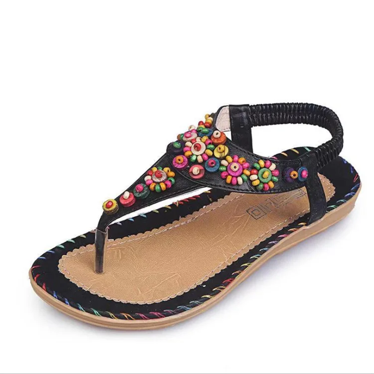 Летний больших размеров Женская обувь в римском стиле модная на плоской подошве