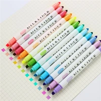 12pcslot highlighter pen pastel markers fluorescent pen watercolor highlighters drawing painting art stationary supplies 04428
