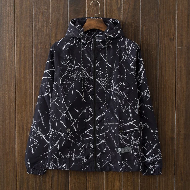 Hoded Национальный печати мужские Новые поступления куртки молодой моды Blackj белый