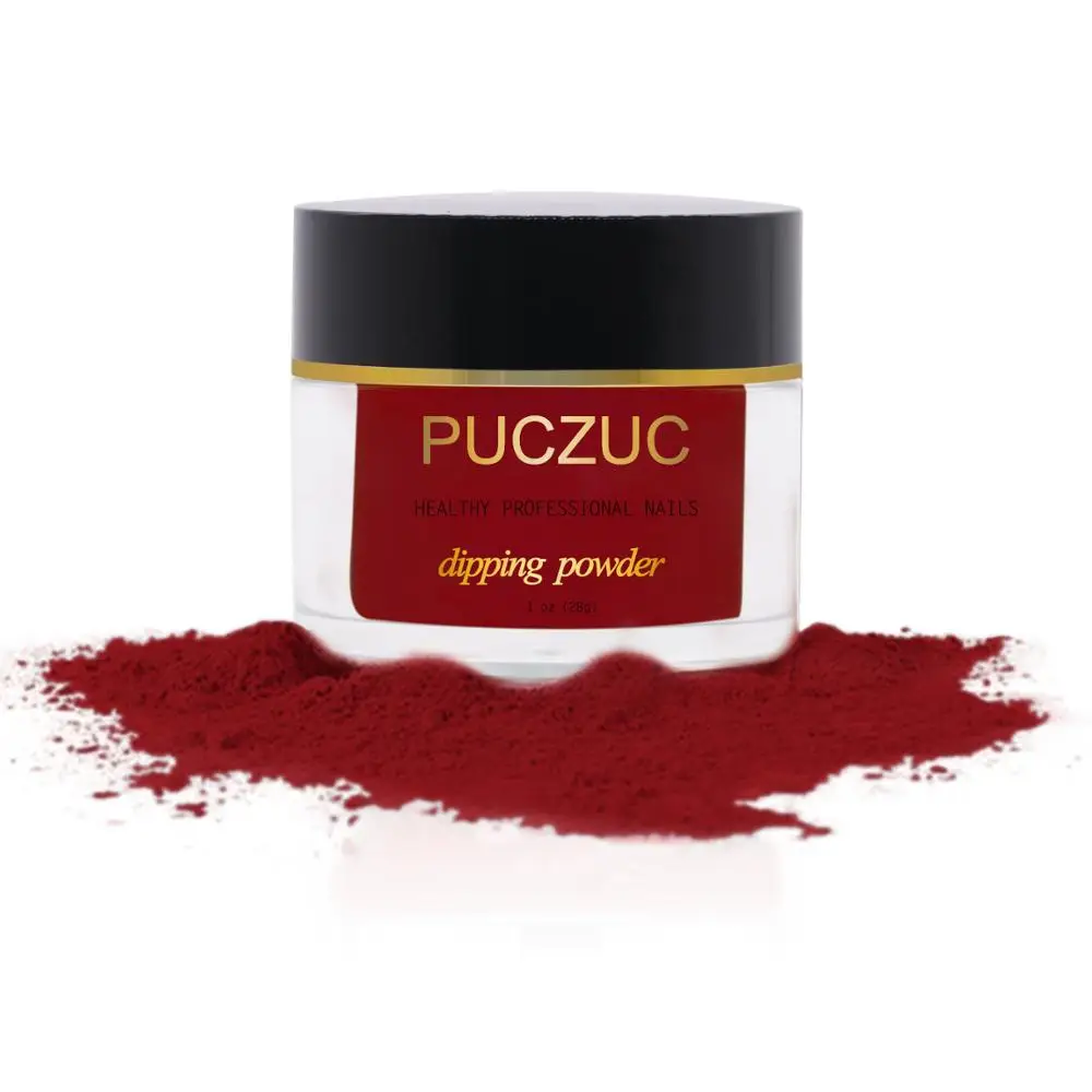 P008-1OZ PUCZUC 1 OZ Full Set Dipping Powder Base Top Coat Kits DIY Dip Nail Powder Manicure Set Brush Saver Powder - Цвет: P008-1OZ