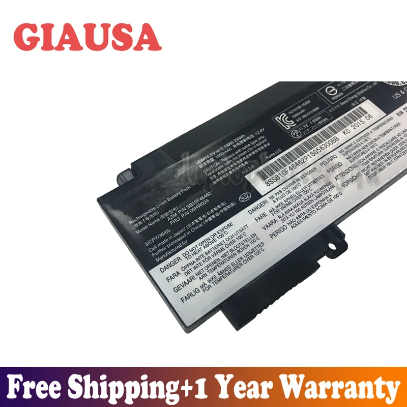 GIAUSA New 11.1V 24Wh 2.065Ah 00HW024 Battery for Lenovo T460S 00HW025 01AV405 01AV406 01AV407 SB10J79004 Series | Компьютеры и офис