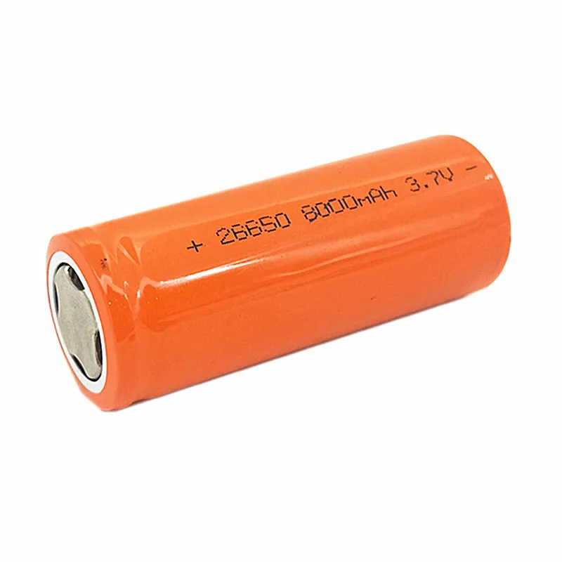 OOLAPR оранжевый 1 шт. 26650 литиевая батарея 3,7 V 8000mAh 26650 аккумуляторная батарея 26650 батарея подходит для фонарика