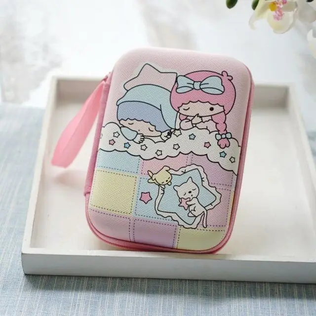 1 шт. японская анимика моя мелодия Cinnamoroll пудинг собака маленькие звезды Близнецы ПВХ косметичка коробка для хранения игрушек подарки - Цвет: little twin stars