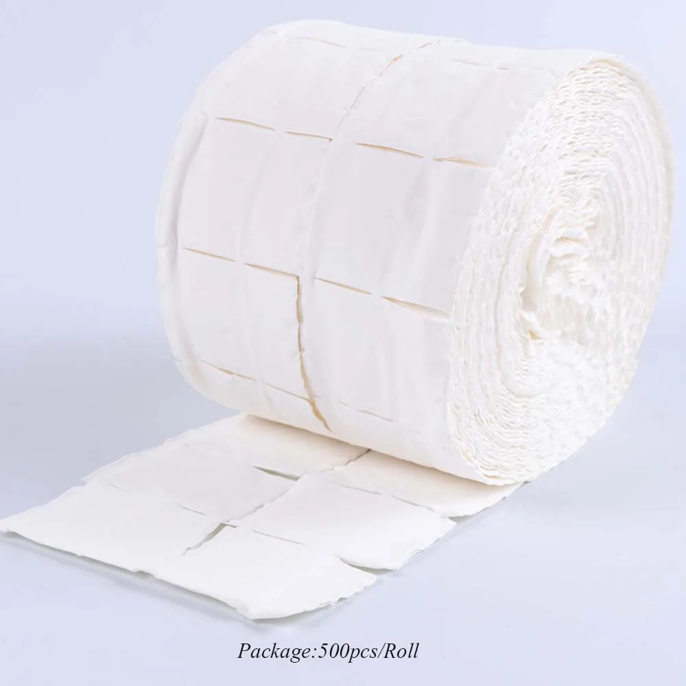 500pcs 500 шт Гель-лак для ногтей, средство для удаления обертывания, хлопок, Чистящая салфетка, белый мягкий Впитывающий Коврик, бумага для маникюра, инструмент для удаления хлопка, доступ CH918 - Цвет: 500pcs