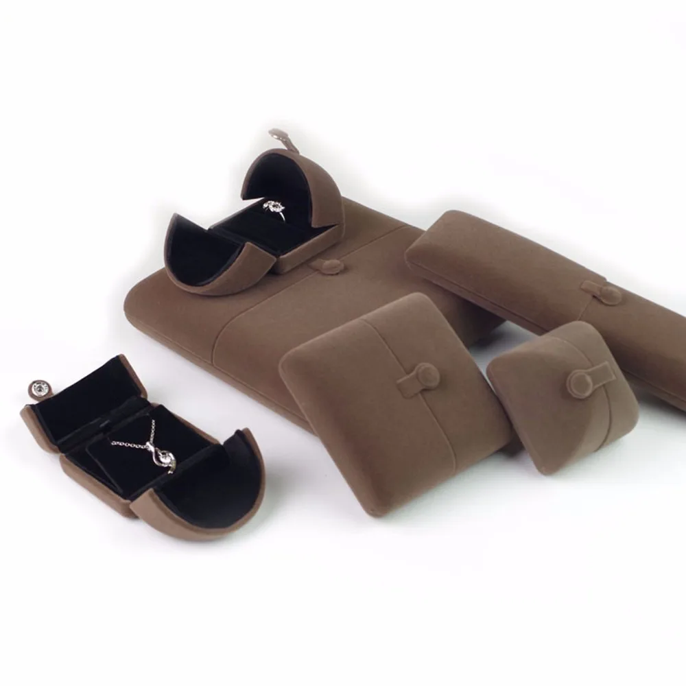 Бархатная коробка для обручальных колец хранения ювелирных изделий ожерелья