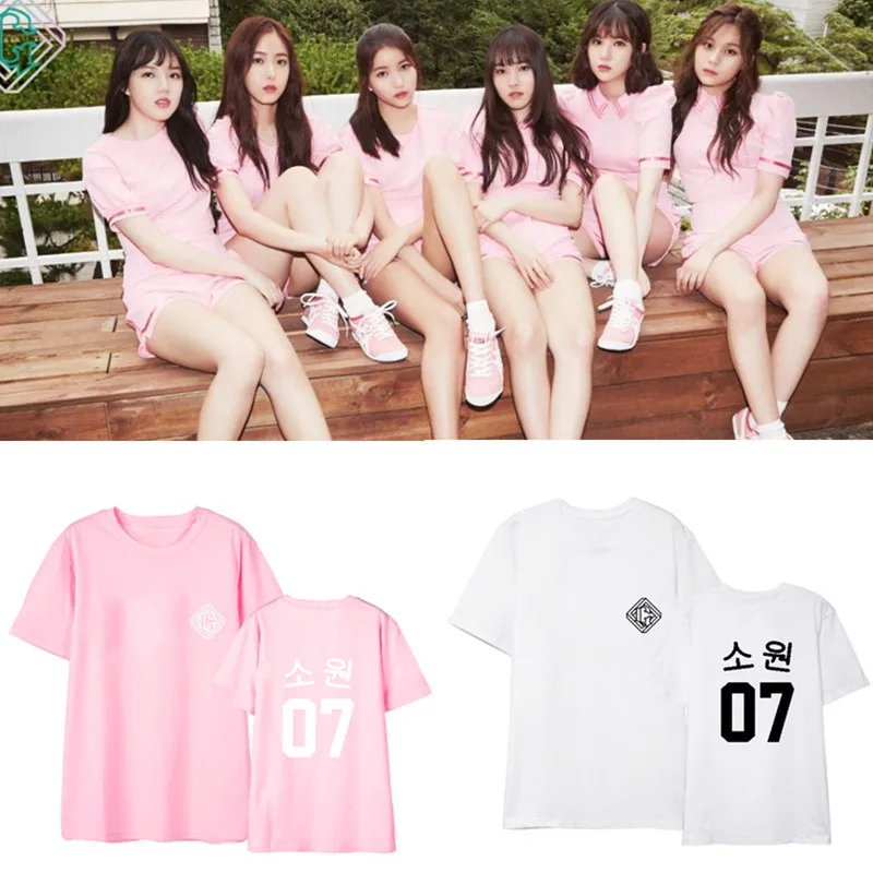 K-pop Gfriend album PARALLEL Birthday одинаковые футболки с короткими рукавами для мужчин и