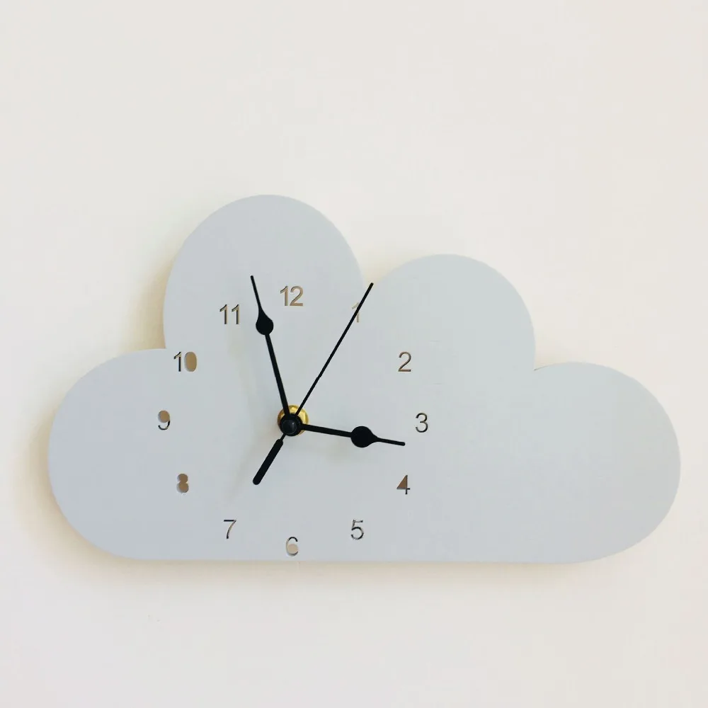 Nordic Style Nursery & Kids Decor Clock Swan Bear Cloud Wall hanging Wood Toys Model Baby Kid Room Furnish Artic Home Decoration