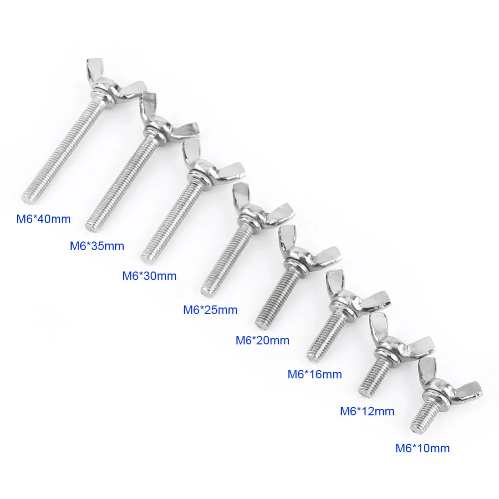 

5pcs/set M6 DIN316 304 Stainless Steel Screws Set Thumb Wing Hand Bolts Screws