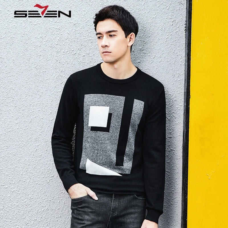Seven7 модные шерстяные кашемировые мужские свитера с круглым вырезом мужской