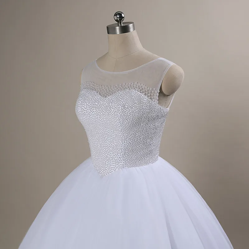 Женское бальное платье QQ Lover на бретельках с жемчугом и бусинами 2019|wedding gowns|bridal