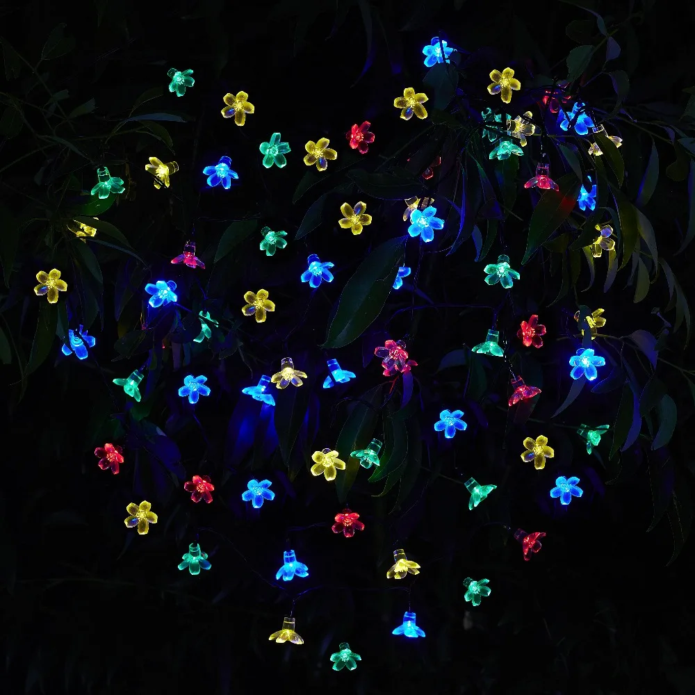 Качество 7 м 50LED Солнечный Рождество огни Водонепроницаемый Солнечная Фея строки