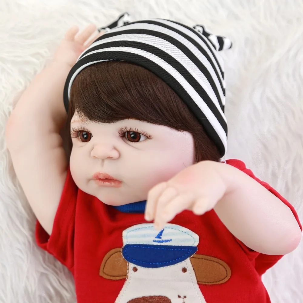 Горячая куклы Reborn Baby Toy 23 ''57 см полностью силиконовый корпус виниловая Реалистичная Детская кукла мальчик игрушка в Sao Paulo детский подарок на день рождения