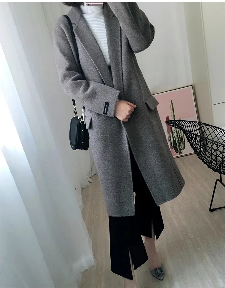 2018 осеннее женское модное пальто из шерсти и кашемира | Женская одежда