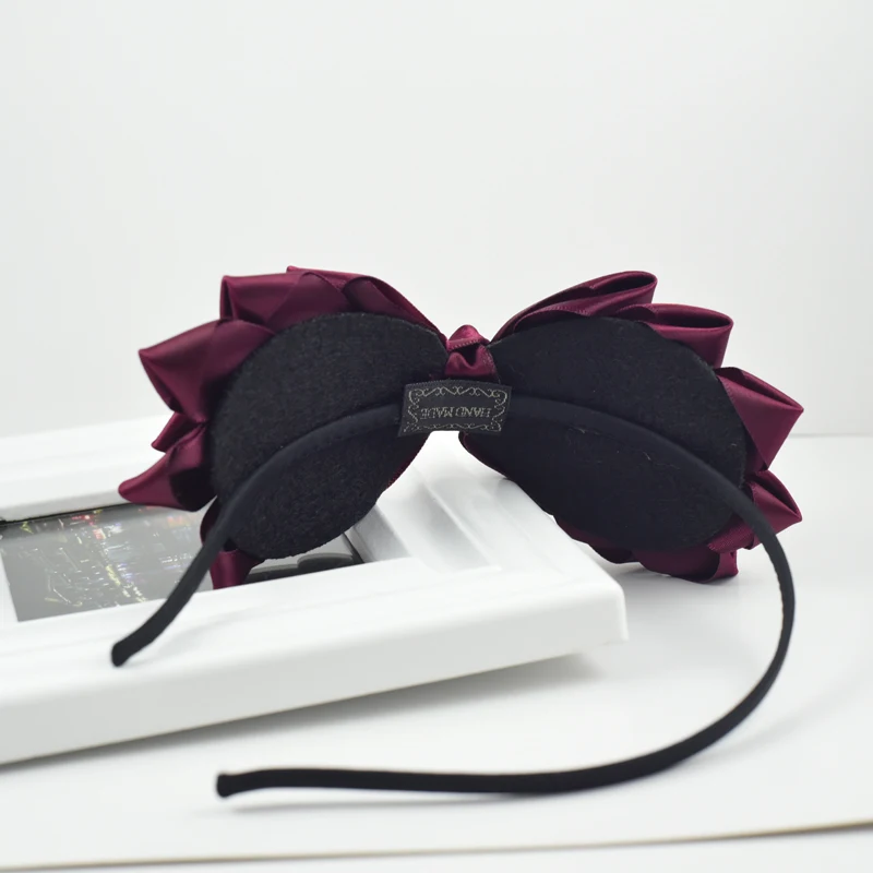 Плотная повязка на голову для девочек новинка двухслойная с бантом из ленты