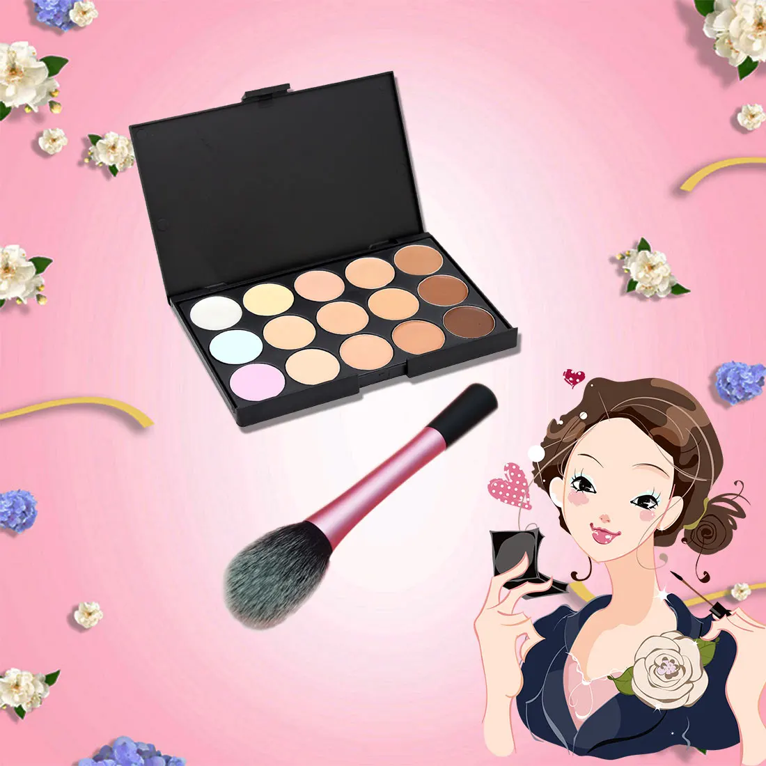 Многофункциональный косметический корректор Pro 15 видов цветов Палитра набор