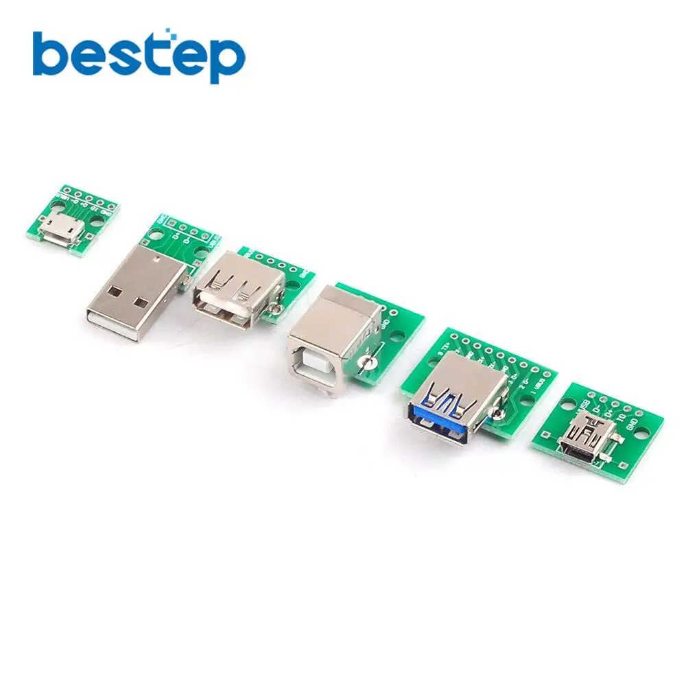 6 шт. USB преобразователь для DIP адаптера 2 54 мм печатная плата 0 3 01 Φ каждый 1 DIP|usb 3.0|usb
