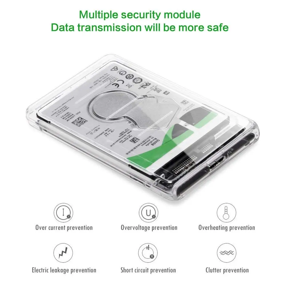 Прозрачный дюймов 2 5 HDD случае Sata к USB 3 0 адаптер Высокое скорость коробка жесткий
