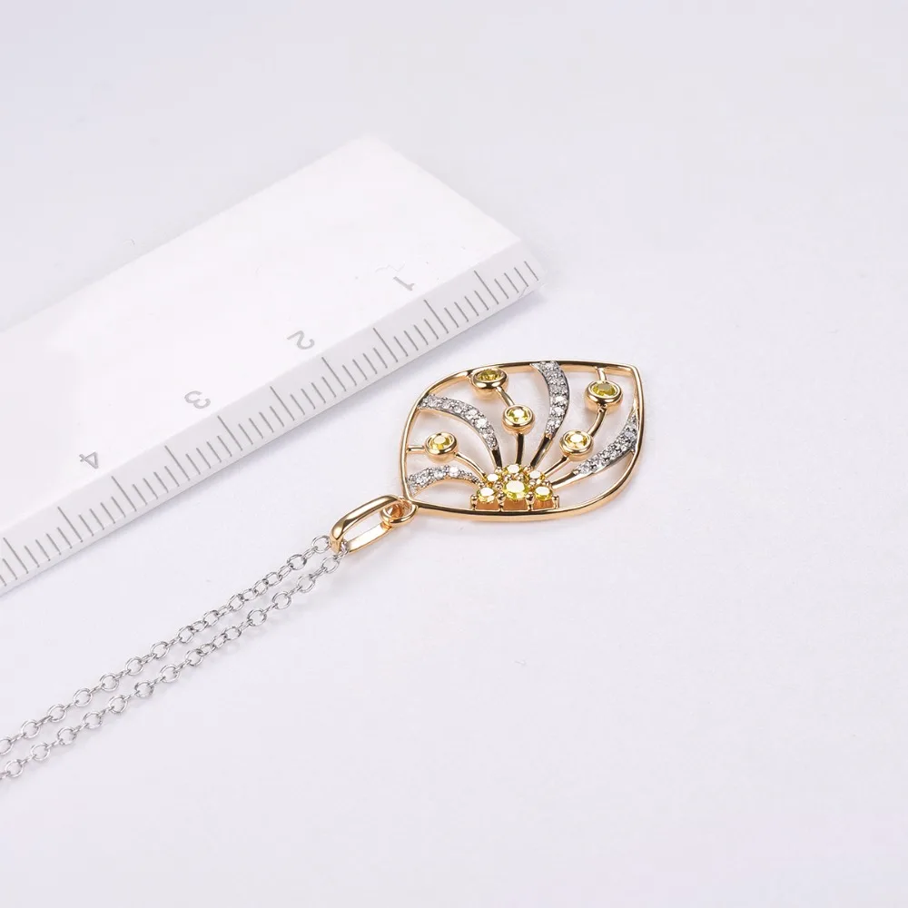 Diamond-Jewelry Yellow Gold Pendant Solid 18K 750 Blue Diamond Fine Fashion Stone Jewelry For Women's Gift New Lohaspie | Украшения и
