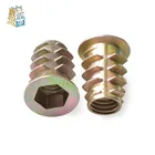 10203050 шт. M4 M5 M6 M8 M10 резьба из цинкового сплава для деревянной вставки гайки с фланцевой шестигранной головкой мебельные гайки