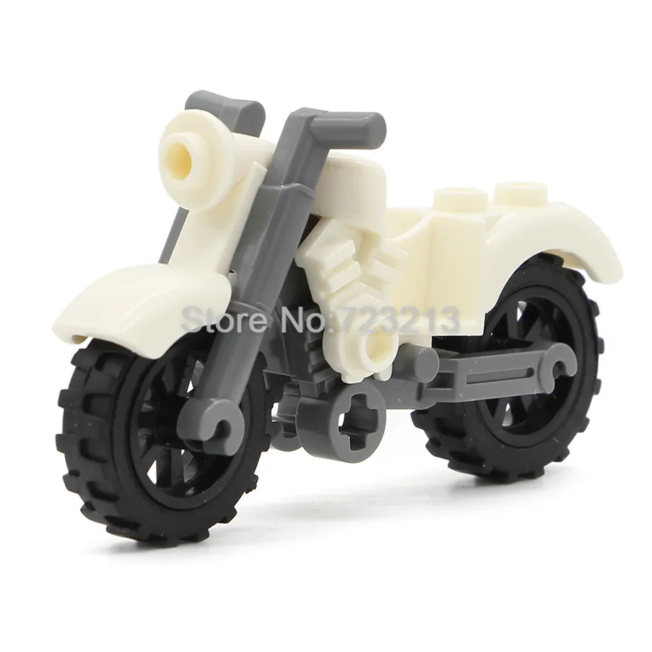 Harley Moto Одиночная транспортных средств аксессуары для мотоциклов MOC части военный спецназ город строительные блоки модель игрушки для детей - Цвет: A