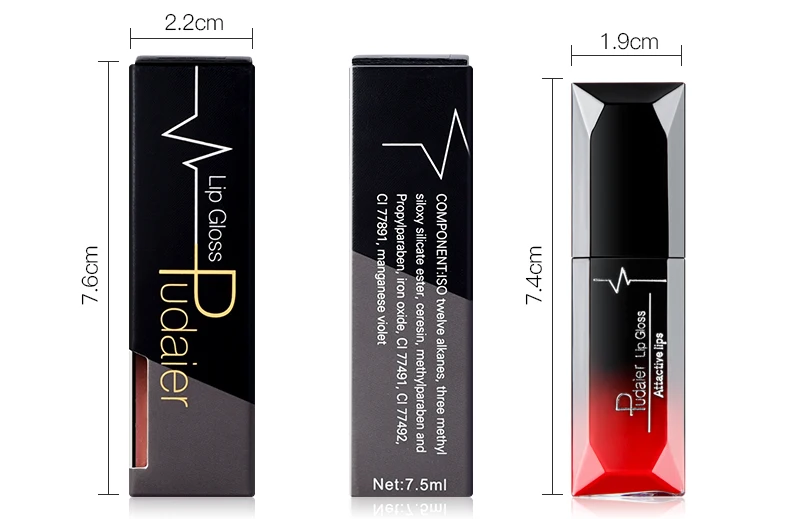 PUDAIER Lip Gloss Sexy Lipstick Metallic Lipgloss new Long Lasting Tattoo Pigment Matte Liquid Makeup Lips | Красота и здоровье