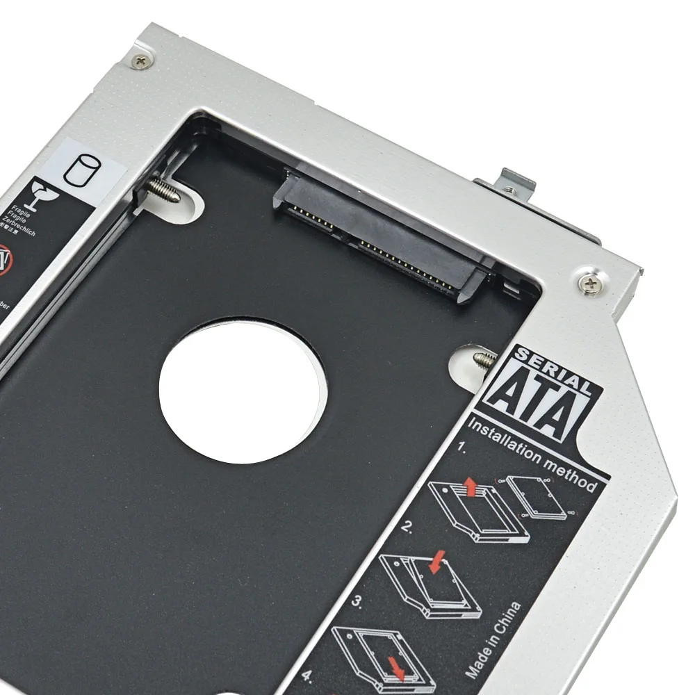Для hp EliteBook 2560P 2570P АЛЮМИНИЕВЫЙ 2-ой HDD Caddy 9,5 мм SATA 3,0 2," SSD коробка-чехол на HDD адаптер CD DVD optibay профессиональный