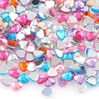 about 100 pcs 6mm mix color cute heart acrylic flatback rhinestone diy nail artphone decoration diy accessories