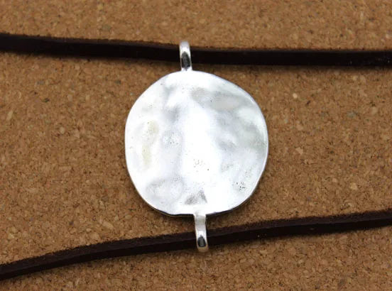 10 шт./лот металлические овальные изогнутые Подвески серебристого цвета с двойным