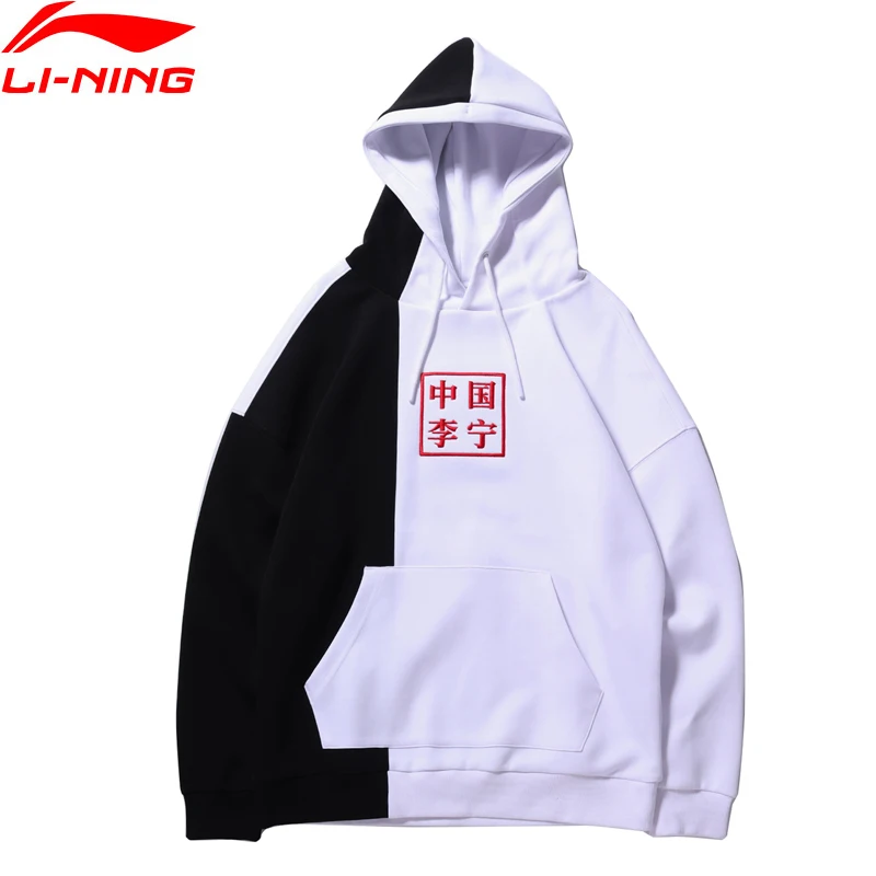 Li Ning PFW унисекс Толстовка 63% хлопок 37% полиэстер свободный крой Удобная подкладка
