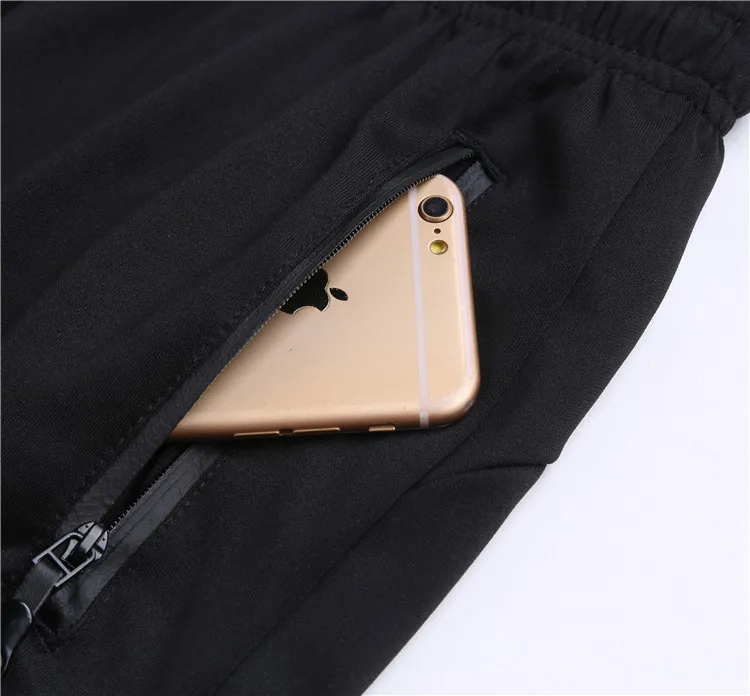 

Spring Autumn Straight Pencil Pants Slim Fashion Solid Color Casual Trousers Men's Fitness Training Pants Black