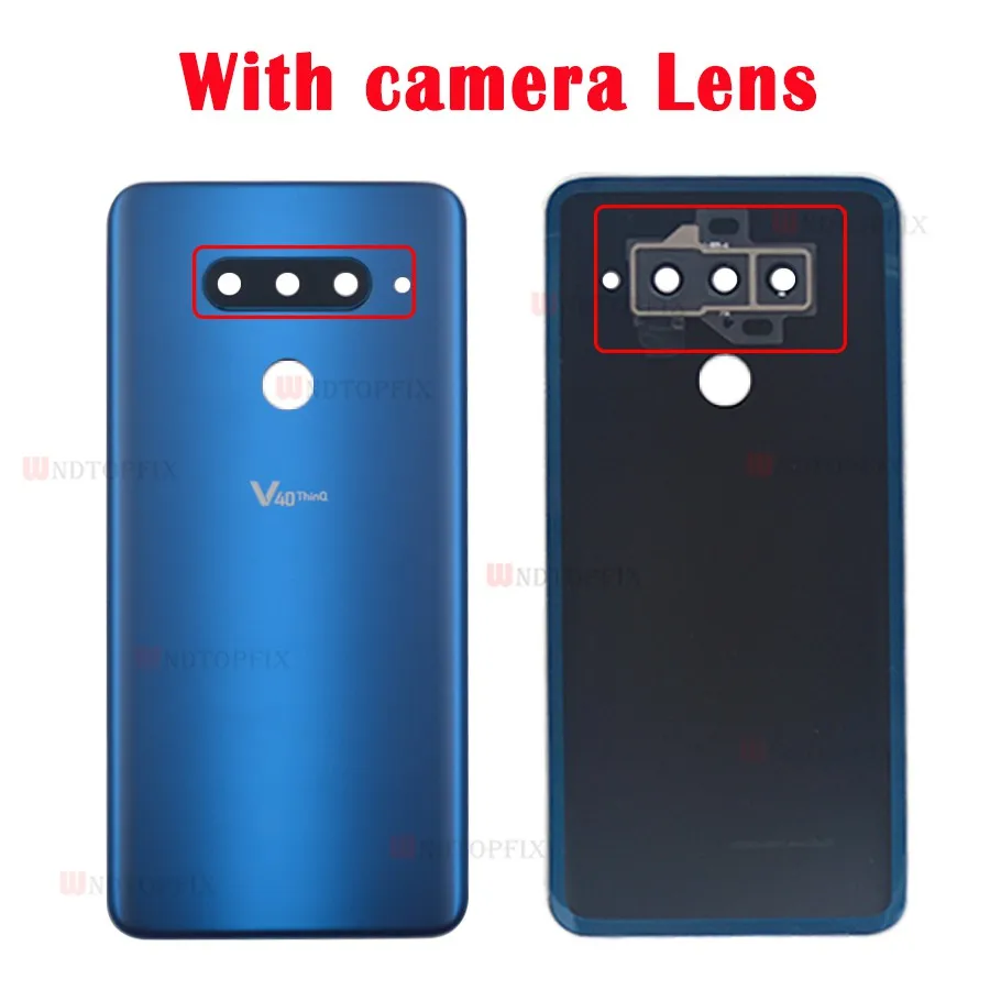 Чехол на заднюю панель для LG V40 ThinQ, крышка на батарейку, чехол на заднюю дверь с отпечатком пальца, стекло для камеры V405QA7 V405UA V405TAB V405UA0, чехол