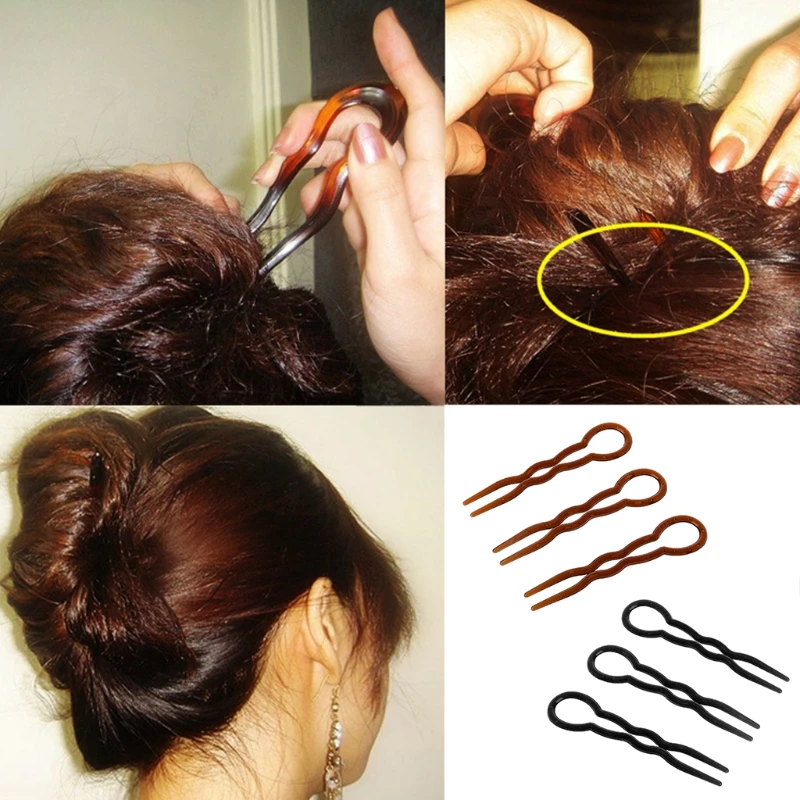 3 шт. Вилка инструменты коса прическа волосы вилка u образная зажимы шпильки