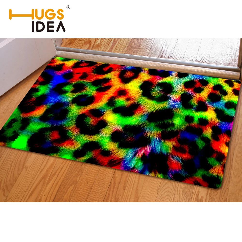 HUGSIDEA коврик 40*60 см для гостиной 3D с меховым принтом животных Забавный дверной