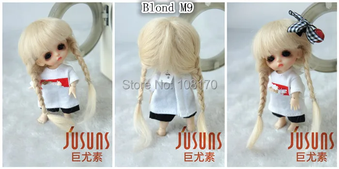 JD018 модный bjd парик мохера Размер 3-4 дюймов 4-5 дюймов и 9-10 дюймов Красивая Ана два оплетки парик для куклы Высокое качество кукольные волосы