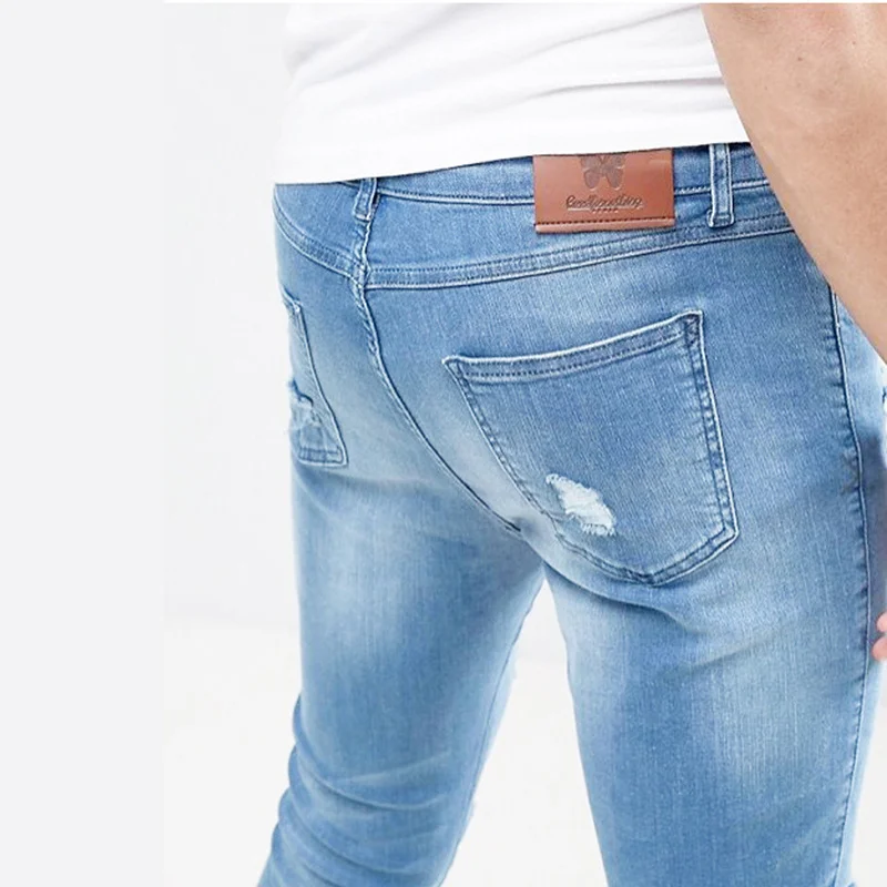 ZYFPGS Весна для мужчин хип хоп Тонкий джинсы женщин с измельченными Slim мужской