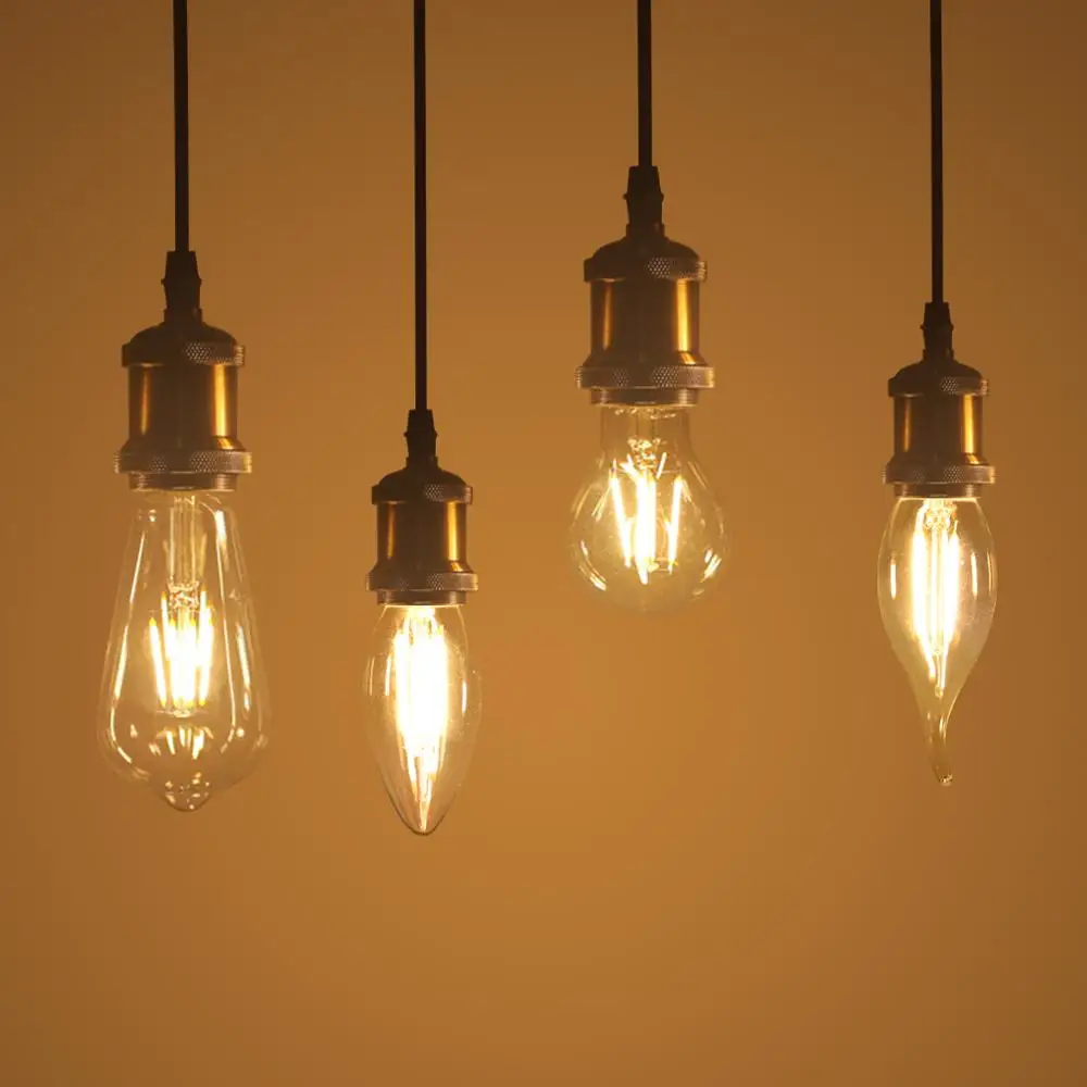 Ретро Edison led светильник лампочка E27 E14 220V теплые белые нити Винтаж лампа накаливания Эдисона лампа Декор Светильник лампочный конвертор