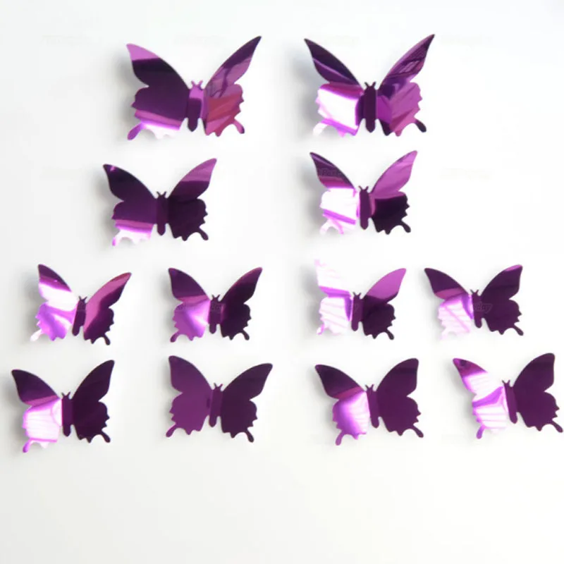 New Arrive Mirror Sliver 3D Butterfly Wall Stickers Party Wedding Decor DIY Home Decorations home decor birthday|Наклейки на стену| |
