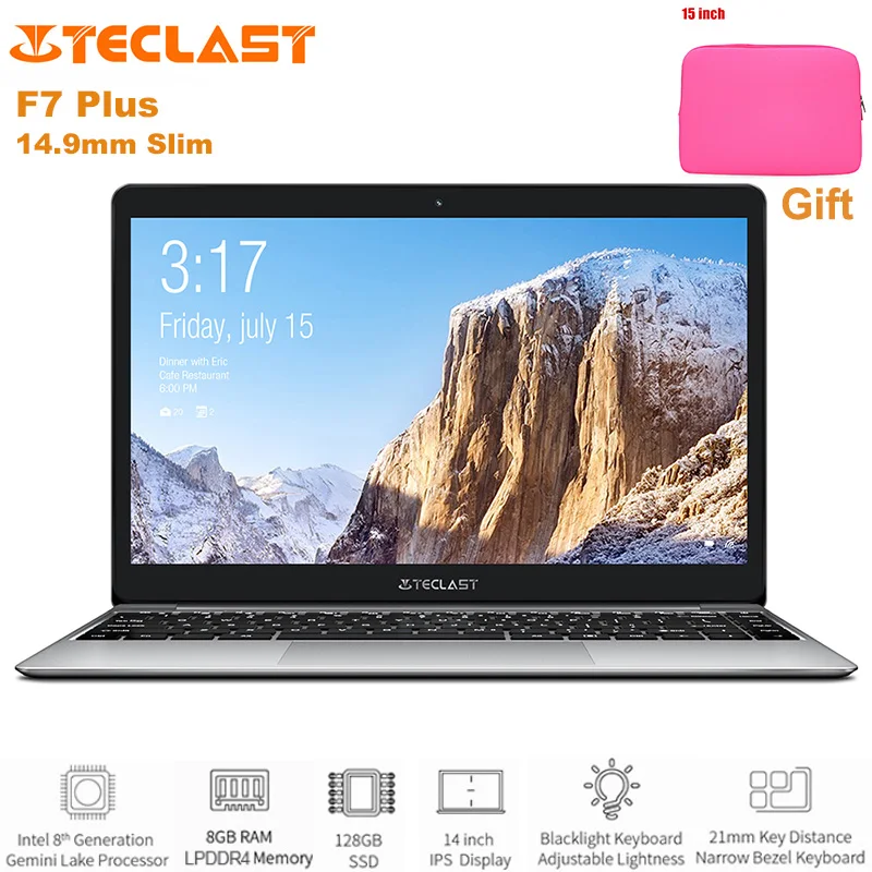 Teclast F7 плюс тонкий Тетрадь 14 0 ''Windows 10 Intel Близнецы озеро N4100 4 ядра 1 GHz 8 GB