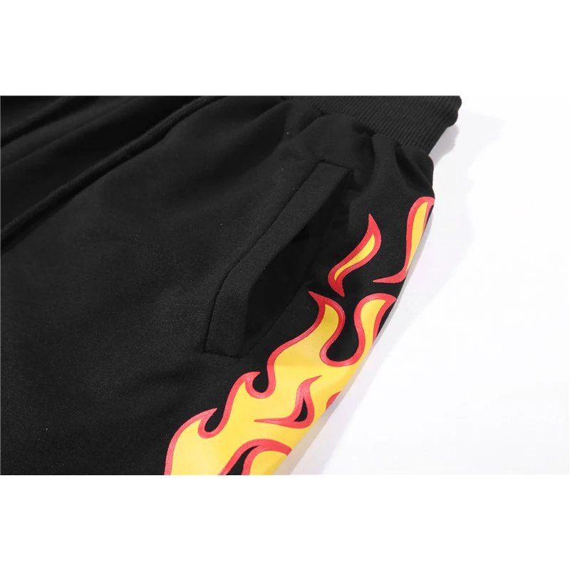 Мужские шорты с пламенем modis мужские эластичной резинкой на талии черные