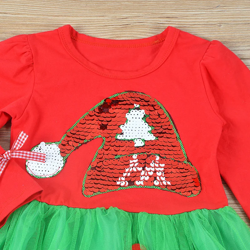 Christmas hat sequins princess party dress elegant girls christmas carnival costumes for girl new year wish gift | Детская одежда и