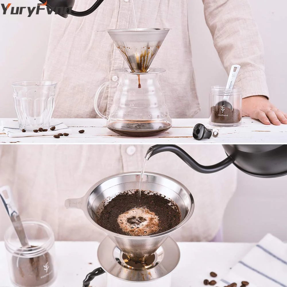 YuryFvna кофе фильтр безбумажный залить чай чайник из нержавеющей стали